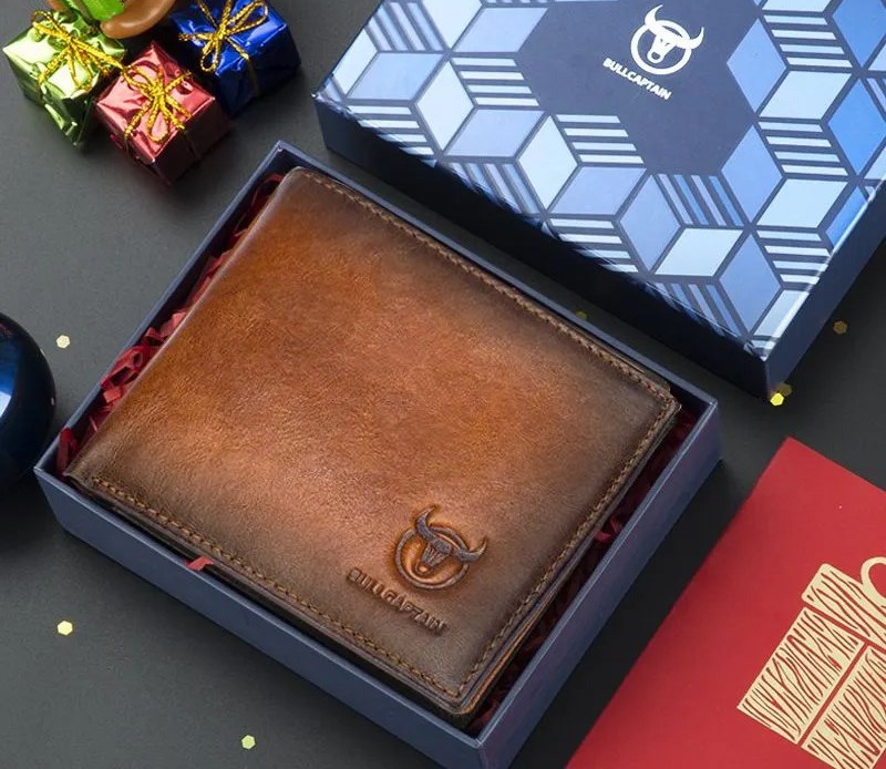 Кожаный мужской кошелек, Мужской бумажник их натуральной кожи